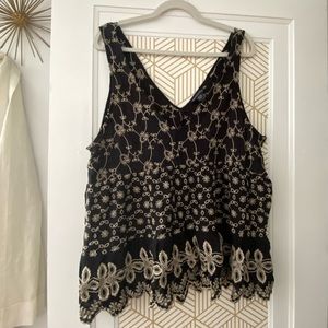 Eyelet embroidered top